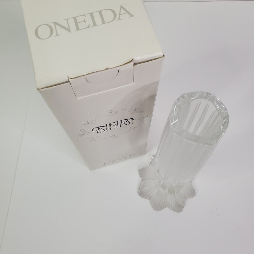 Vintage ONEIDA Crystal Celeste Bud Vase Germany 8” w/Box 1998 C092104 - Picture 9 of 9